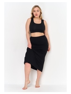 26975 A+ Kalite Vıskon Kumas - Kırışmaz Diz Altı Uzun Etek Astar Jupon Kombinezon