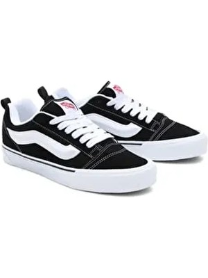 Vans Knu Skool Kadın Günlük Ayakkabı Düz Taban Tekstil Malzeme ile Siyah Renk