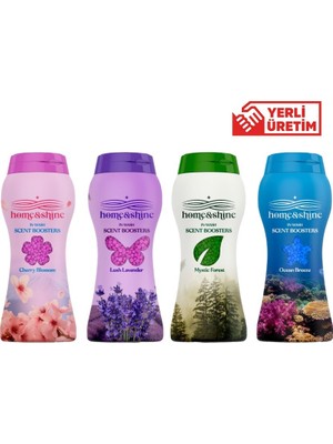 Home & Shine & Granül Çamaşır Parfümü Cherry Blossom, mystic Forest, Lush Lavender, ocean Breeze 4 X225 G