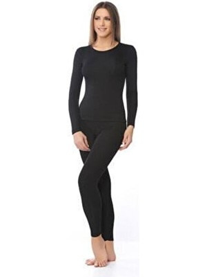 Tutku Kadın Termal İçlik Alt Üst Takım Siyah Renk Dokuma Malzeme ile 3XL Beden Rahatlık Sunar