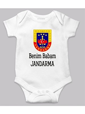 Venüs Dijital Benim Babam Jandarma Baskılı Bebek Body Zıbın