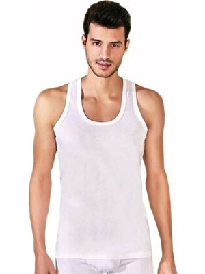 Belirtilmemiş Erkek Beyaz Atlet %100 Pamuk Dokuma Kumaş ve Rahat Yaka Tipi ile Şık Tasarım