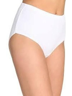 Dilay Kadın Likralı Beyaz Bato (Yüksek Bel) Külot Tekli