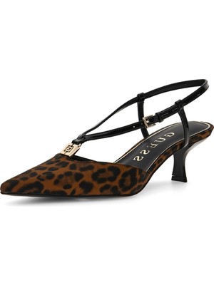 Guess Desie2 Leopar Desenli Kadın Topuklu Ayakkabı - Mix Orta Tabanlı Tokalı Tasarım