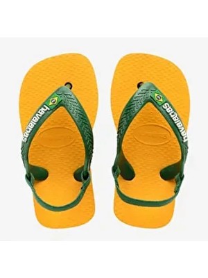 Havaianas Hav. Baby Plaj Terliği Sarı Renkli Lisanslı Düz Tasarım 22 Numaralı Kullanım İçin