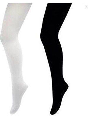 Belyy Socks Micro Özellikli Kız Külotlu Çorap Düz Desenli %100 Mikrofiber 2'li Paket