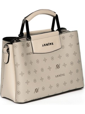 Baskılı Askılı Bayan Çanta- 223 Vizon