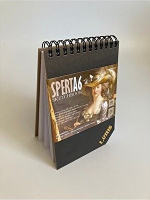 Lems Studio Sperta A6 Sert Kapak Eskiz Defteri 300GR 50 Syf 25 Yaprak Siyah Renkli Tasarım