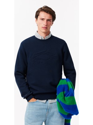 Lacoste Erkek Regular Fit Bisiklet Yaka Lacivert Sweatshirt