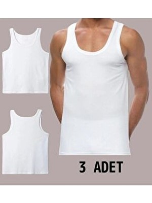 Erkek Beyaz Penye Atlet 3 Lü