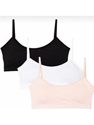 Vanilyashop Pedli Ribana Yarım Atlet Büstiyer Alıştırma Sütyen 3lü Karışık Renk