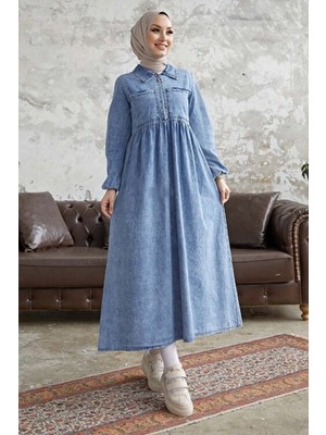 Daniel Çift Cep Kot Elbise - Açık Mavi