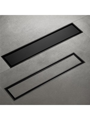 Fause Komple Çelik Seramik Uyumlu Ankastre Lineer Duş Kanalı 40 cm Siyah KSZ105-40-B