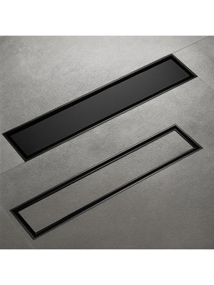 Fause Komple Çelik Seramik Uyumlu Ankastre Lineer Duş Kanalı 60 cm Siyah KSZ105-60-B