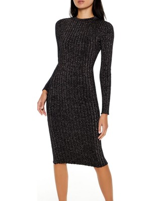 F21 Simli Triko Midi Elbise