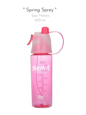 Fitmart 600 ml Spor Su Matara Suluk Plastik Renkli Spring Sprey Özellikli Tasarım