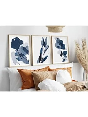 Ahşap Çerçeveli Minimalist 3’lü Tablo
