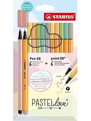 Stabilo Point 88 Pen 68 Pastel Fineliner Kalem 0,4Mm Love 12 Renk 6888/12-7-7