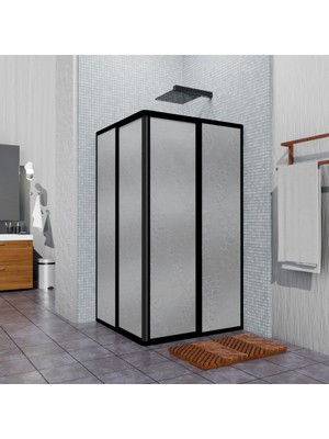 Si̇yah Kare Plasti̇k Mi̇ka Duşakabi̇n 100X100 H:180