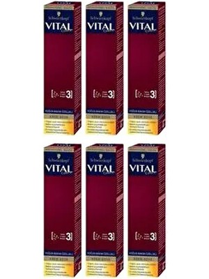 Vital Colors 1-1 Gece Siyahı Krem Tüp Saç Boyası 60 ml x 6 Amonyaklı Geçici Renk Uygulaması