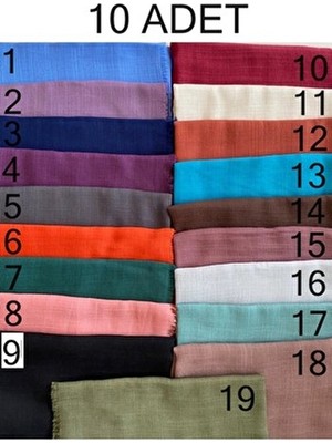 Flamlı Eşarp 10'lu Paket Hediyelik Dağıtmalık Pamuklu Yazma Eşarp 100X100CM