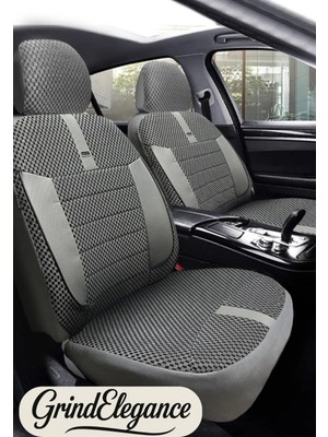 Citroën Nemo Oto Koltuk Kılıfı - Trobus Vira Grindelegance Gri - Pamuklu Deri Detaylı - Yan Airbag Uyumlu - Üniversal Uyumlu - Kolay Montaj - 3 Katmanlı Konfor