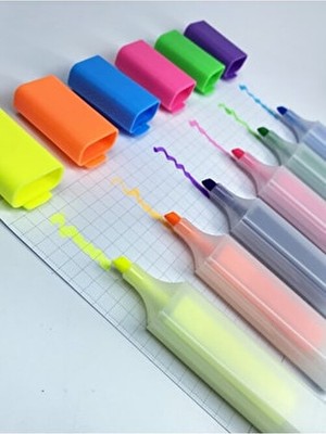 Cengo Fosforlu Kalem 6 Adet Ultra Dirençli Siyah Renk Soft Pastel ve Neon Set Seçenekleri