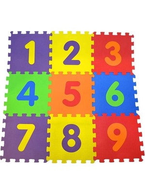 Safirs 9 Parça Rakamlı Sayılı Eva Oyun Karosu 33x33 cm Su Geçirmez ve Kaydırmaz Yapılı Mat