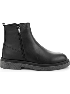 Siyah Hakiki Deri Erkek Bot & Bootie E02597000703