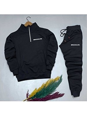 New Cabin Yarim Ferumali Kadın Eşofman Takım Pamuklu Yıkamalı Günlük Kullanım İçin Çift Cepli