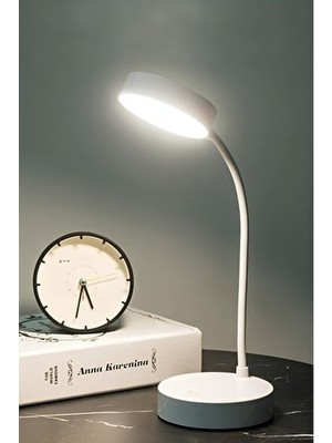 Yeni Nesil Şarjlı Dokunmatik 20 LED Çalışma Okuma Işığı Flexible Masa Lambası 3 Farklı Işık Seçeneği