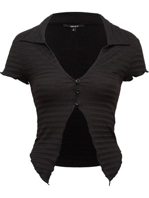 F21 V Yaka Dokulu Gömlek