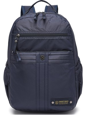 Smart Bags Büyük Boy Laptop Bölmeli Günlük ve Okul Için Uygun Su Geçirmez Sırt Çantası 8718 Lacivert