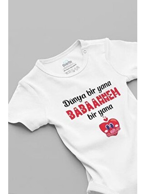 Overoz Organik %100 Pamuk Bebek Body Unisex Babaannem Bir Yana Yazılı Kısa Kol