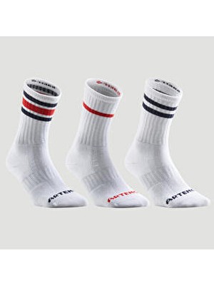 Uzun Konçlu Tenis Çorabı Dayanıklı Pamuklu Havlu Havalandırma Iyi Kavrama Teri Dışarı Atar 3lü Paket