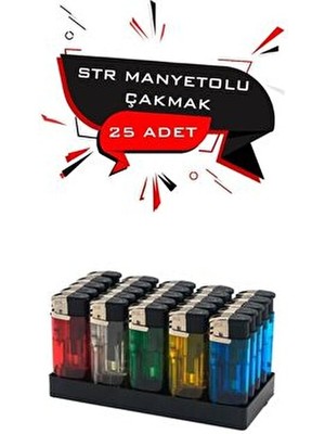 Str Manyetolu Çakmak Renkli 25 Adet Platinli ve Dayanıklı Tasarım