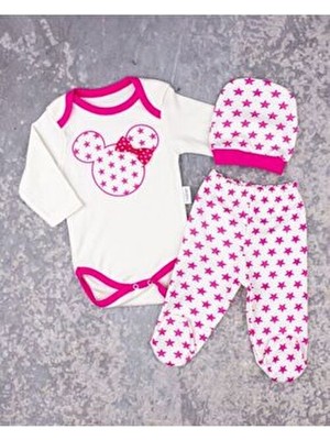 Minibird Baby Minibird Mınıbırd Mıkey Takım Kadınlar İçin Uzun Kollu Yıldız Desenli Rahat Fit