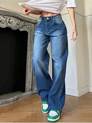 Trend Unısex Baggy Bol Kesim Jean Palazzo Pantolon