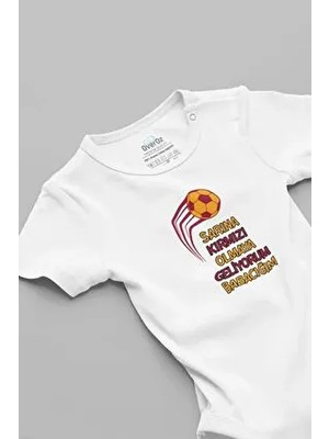 Overoz Organik Pamuk Bebek Zıbın Kısa Kol Unisex Taraftar Temalı Çıtçıtlı Body