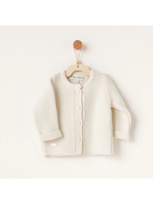 Andywawa Bebek Triko Ceket Pamuk Malzemeden 0-3 Ay İçin Desensiz Rahat Tasarım