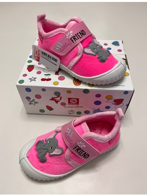 Kız Çocuk Kışlık Hafif ,yumuşak ve Kaymaz Taban Panduf Ev Kreş Ayakkabısı Fil Model