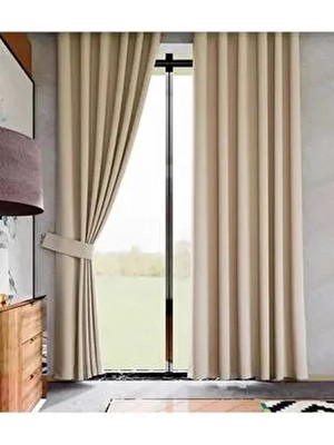 Morpi Bej Termal Blackout Karartma Perde %100 Işık Geçirmez Pilesiz Kırışmaz 120 x 280 cm