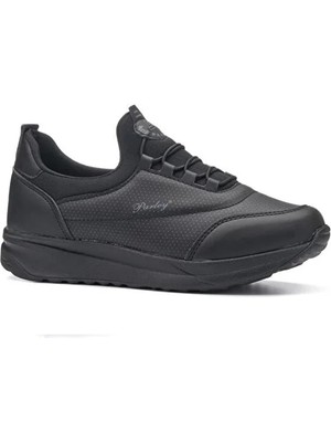 Kindep Parley 940-24 Deri Anatomik Lastikli Kadın Sneaker Siyah