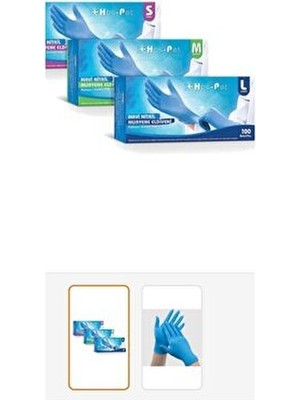 Cerrahi Eldiven Mavi Nitril Eldiven 100'LÜ Paket 2 Adet S Beden Muayene Eldiveni