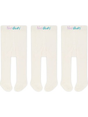 3'lü Bebek Pamuklu Külotlu Çorap, Çocuk Yenidoğan Pamuk Kız Erkek Okul Çorabı, Beyaz Ekru Pembe