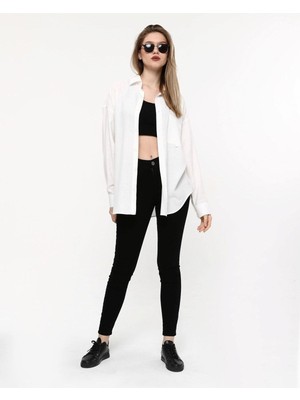 Kadın Oversize Uzun Basic Gömlek (Hediye Kutulu)
