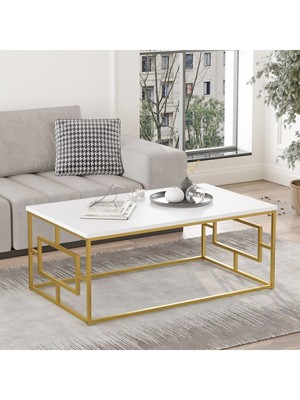 Atlantis Gold Metal Orta Sehpa Beyaz ATL12-W