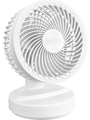  EFN-508 Beyaz Şarj Edilebilir 3 Kademeli USB Fan Vantilatör Sessiz Masaüstü Vantilatör Fan