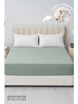 Düz Mint Yeşili Lastikli Çarşaf %100 Pamuk Tek/çift Kişilik Ev, Otel Çarşafı,63 Tel