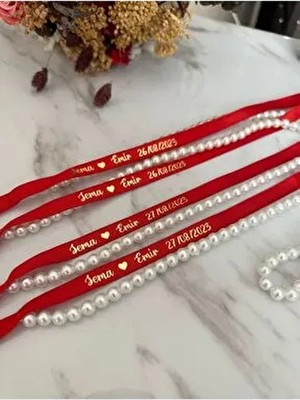 Incili Isimli Yüzük Kurdelesi Söz Kurdelesi ve Nişan Kurdelesi